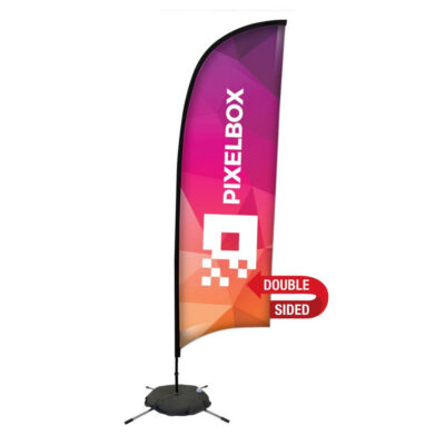 48-Hour Quick Ship 9' Premium Razor Sail Sign Kit (Double-Sided with Scissor Base)