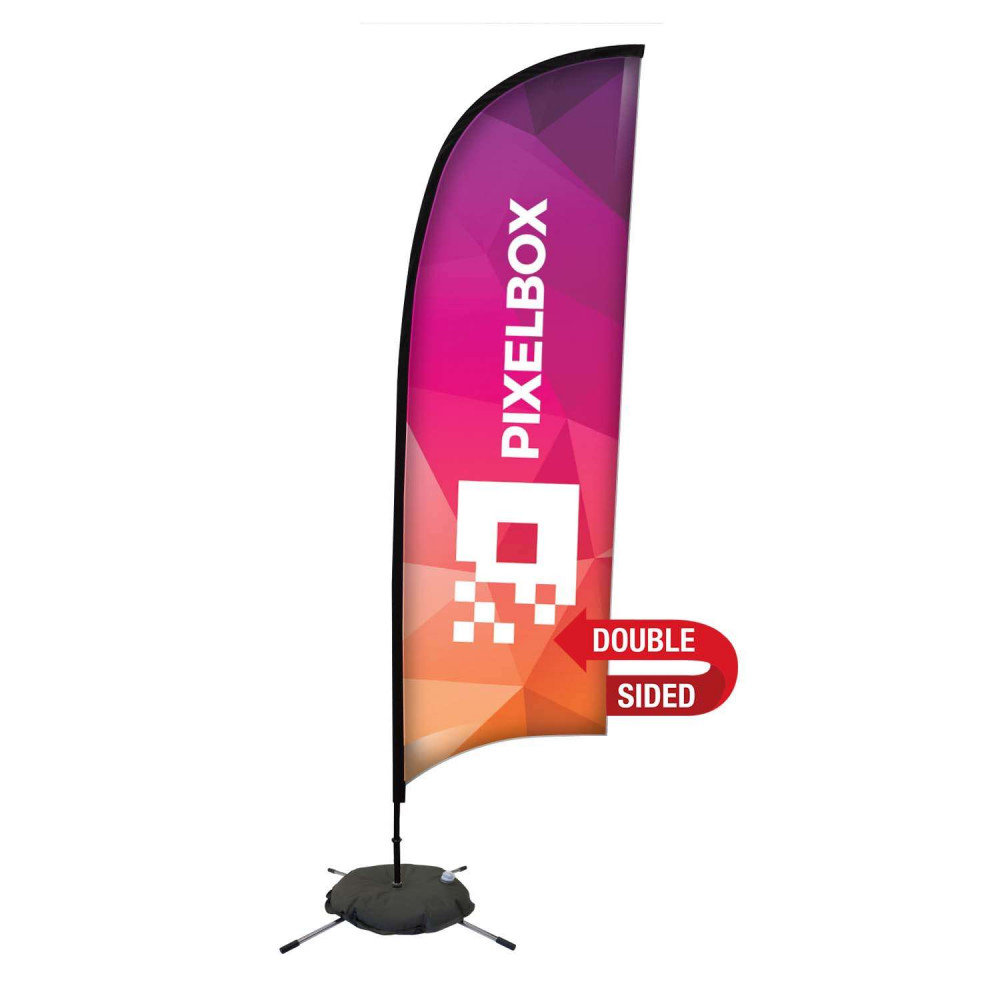 48-Hour Quick Ship 9' Premium Razor Sail Sign Kit (Double-Sided with Scissor Base) 48-Hour Quick Ship 9' Premium Razor Sail Sign Kit (Double-Sided with Scissor Base)