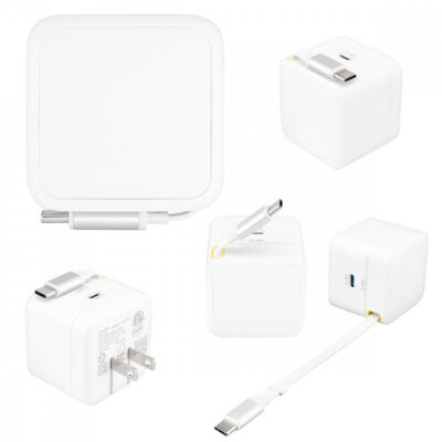 35W ETL Listed A/C Adapter With Retractable Cable