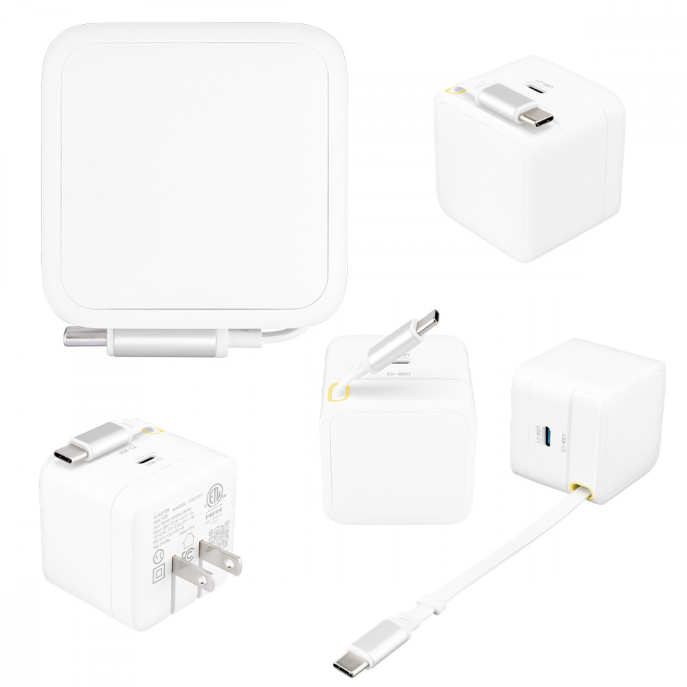 35W ETL Listed A/C Adapter With Retractable Cable