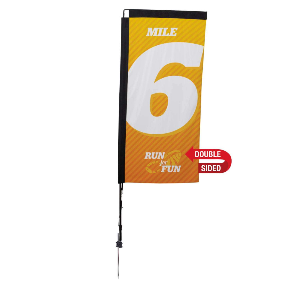 7' Premium Rectangle Sail Sign Kit (Double-Sided with Ground Spike) 7' Premium Rectangle Sail Sign Kit (Double-Sided with Ground Spike)