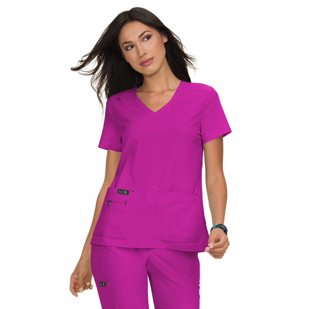 koi - Basics - Women's Four-Pocket Stretch V-Neck Becca Top koi - Basics - Women's Four-Pocket Stretch V-Neck Becca Top