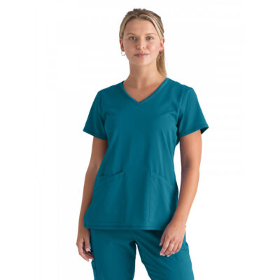 Grey's Anatomy Spandex Stretch - Women's Three-Pocket V-Neck Serena Scrub Top