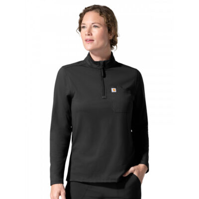Carhartt Scrubs - Cross-Flex Knits - Women's Three-Pocket Long Sleeve Quarter Zip Scrub Top
