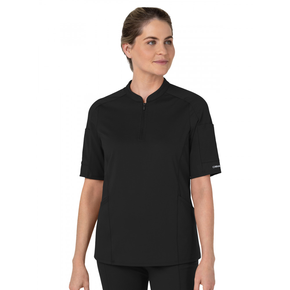 Wink - Renew - Women's Four-Pocket Half Sleeve Zip Scrub Top Wink - Renew - Women's Four-Pocket Half Sleeve Zip Scrub Top