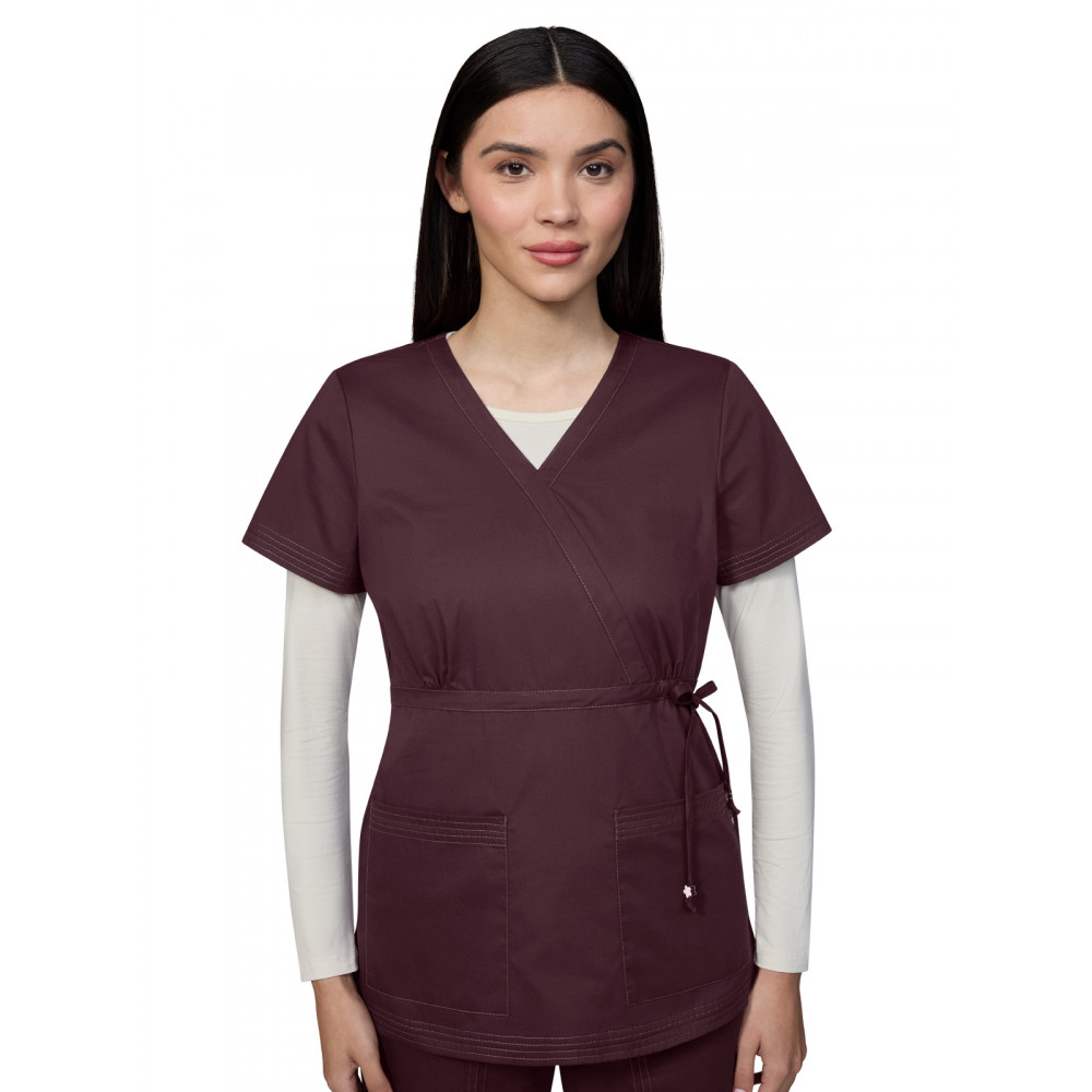 koi - Classics - Women's 2-Pocket Adjustable Front-Tie Mock-Wrap Katelyn Top koi - Classics - Women's 2-Pocket Adjustable Front-Tie Mock-Wrap Katelyn Top