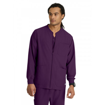 Skechers - Men's Three-Pocket Zip-Up Structure Warm-Up Scrub Jacket