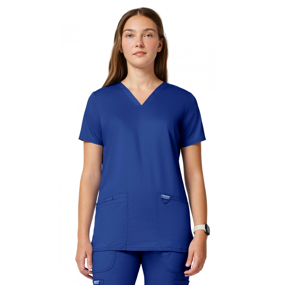 Cherokee - Workwear Revolution - Women's 3-Pocket V-Neck Top