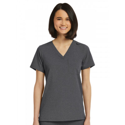 ScrubJoy Originals - Women's Fitted One-Pocket V-Neck Top