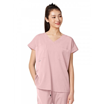 Parkley ABC - Women's Oversized Two-Pocket Dolman REMY V-Neck Top