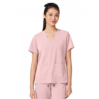 Parkley ABC - Women's Two-Pocket TESS Mandarin Mock Wrap Top