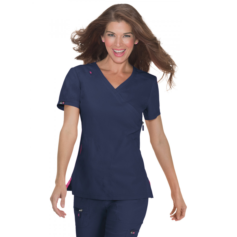 koi - Lite - Women's Three-Pocket Mock-Wrap Philosophy Top koi - Lite - Women's Three-Pocket Mock-Wrap Philosophy Top
