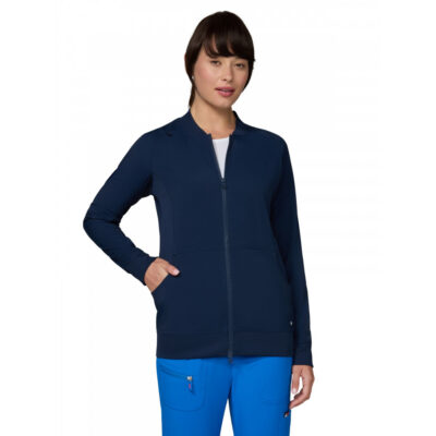 koi- Essentials - Women's Four-Pocket Zipper-Front Scrub Jacket