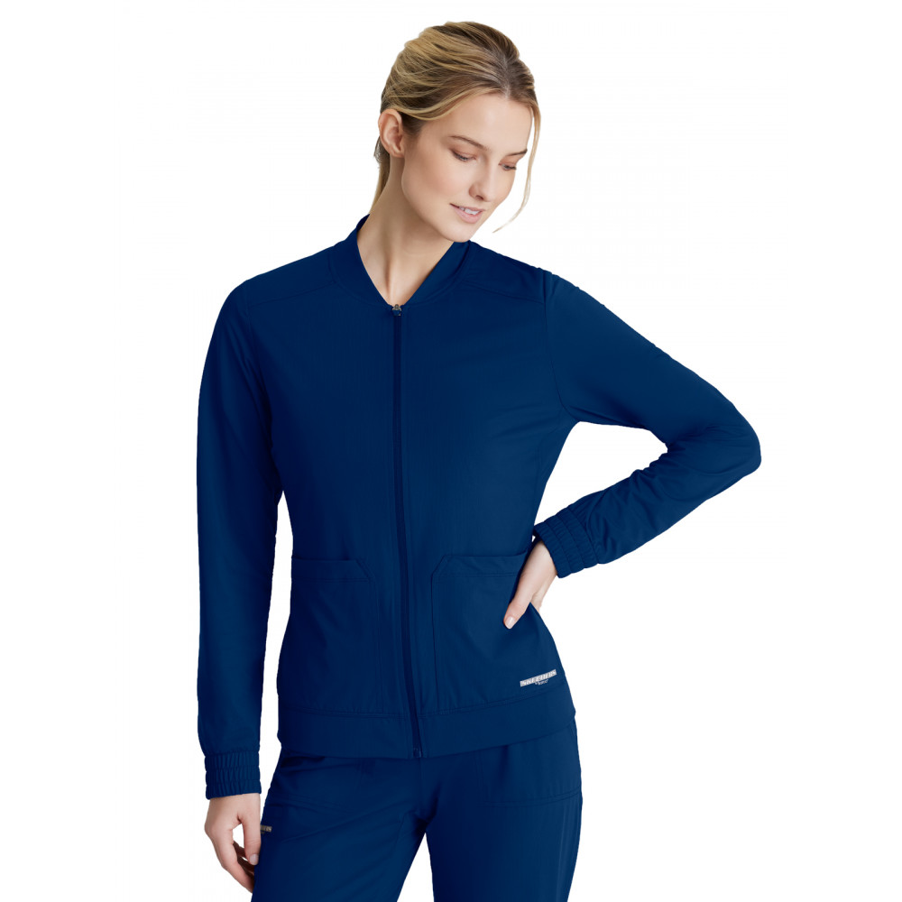 Skechers Slip-Ins - Women's Three-Pocket Zip-Up Contour Warm-Up Scrub Jacket