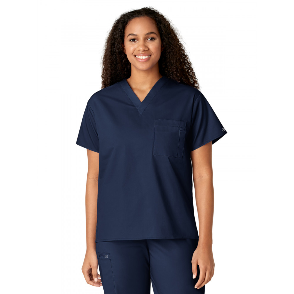 Wink - WORK - Unisex Double-Pocket V-Neck Top