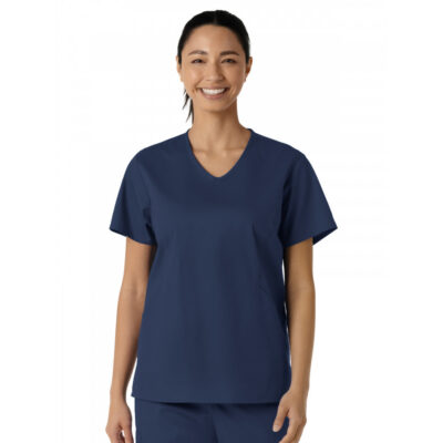 Wink - WORK - Women's Three-Pocket Curved V-Neck Top