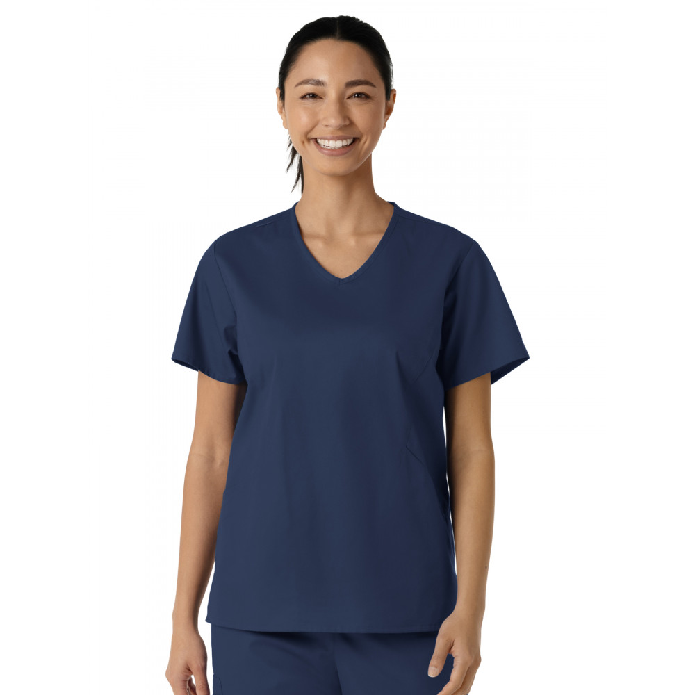 Wink - WORK - Women's Three-Pocket Curved V-Neck Top