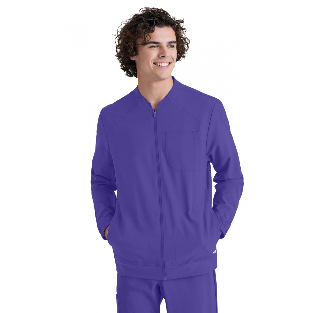 Grey's Anatomy Evolve Stretch - Men's Three-Pocket Cycle Warm Up Scrub Jacket