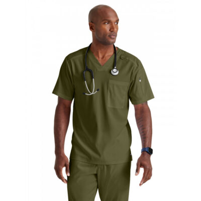 Grey's Anatomy Spandex Stretch - Men's Two-Pocket V-Neck Murphy Scrub Top
