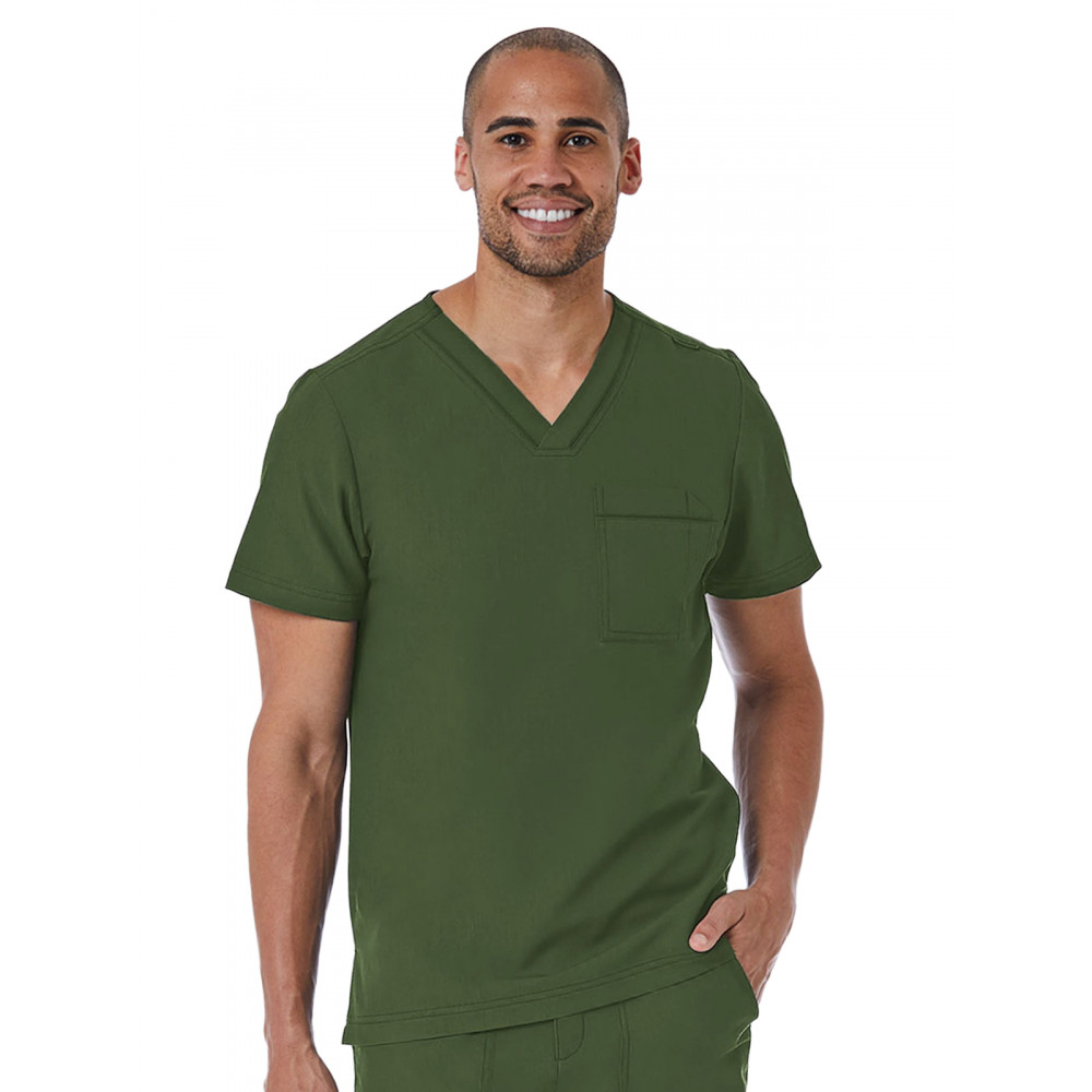 Maevn - Matrix Pro - Men's One-Pocket Tuckable Contrast Piping V-Neck Top