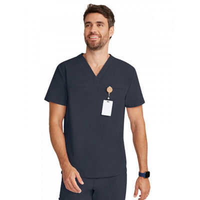 Medelita Scrubs - Men's 3-Pocket Vapor V-Neck Seamed Scrub Top