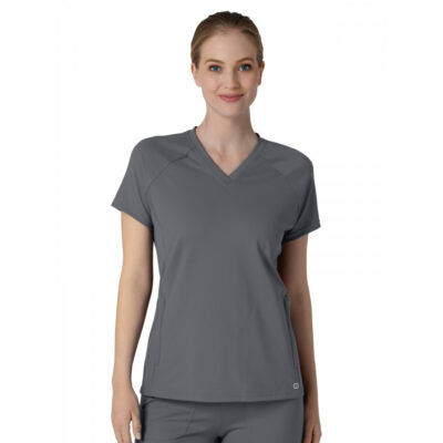 Wink - Renew Knit - Women's Four-Pocket Flex-n-Reach V-Neck Raglan Top