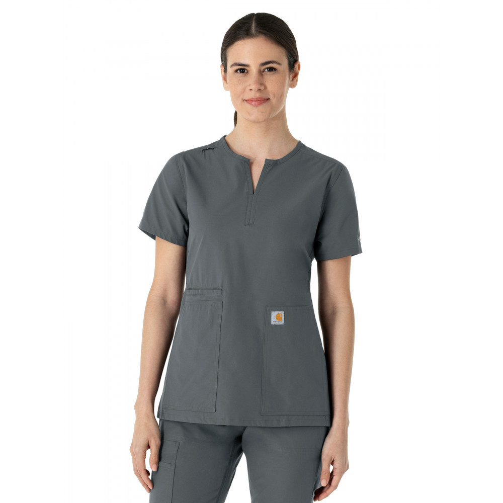 Carhartt Scrubs - Force Essentials - Women's Three-Pocket Notch Neck Top Carhartt Scrubs - Force Essentials - Women's Three-Pocket Notch Neck Top