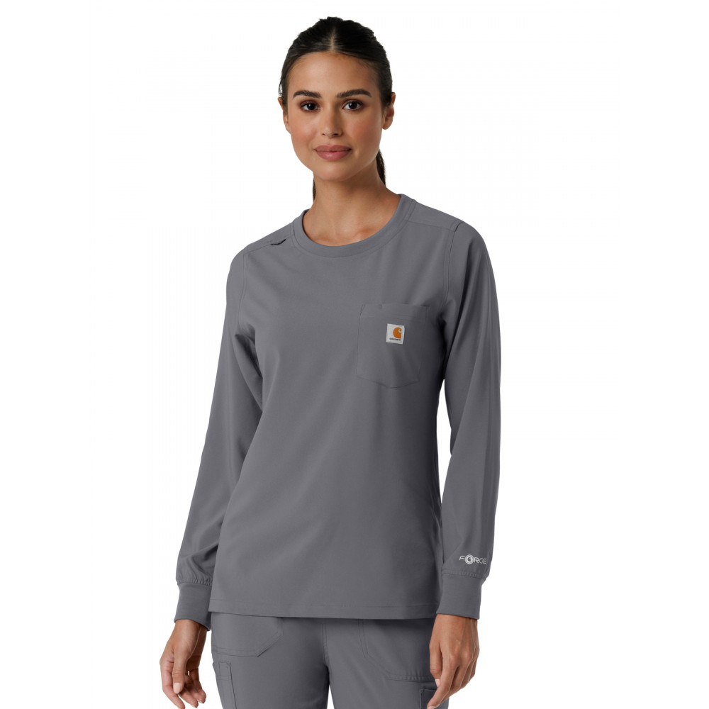 Carhartt Scrubs - Women's One-Pocket Crew Neck Long Sleeve Scrub Top