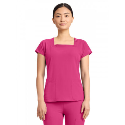 Med Couture - MC AMP - Women's 3-Pocket Square Neck Scrub Top