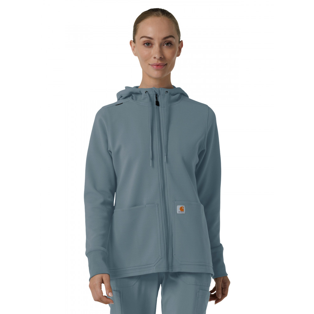 Carhartt Scrubs - Layers - Women's Three-Pocket Full Zip Waffle Hoodie Carhartt Scrubs - Layers - Women's Three-Pocket Full Zip Waffle Hoodie