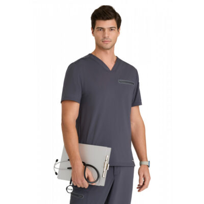 Grey's Anatomy Knit Stretch - Men's Two-Pocket V-Neck Clarity Scrub Top