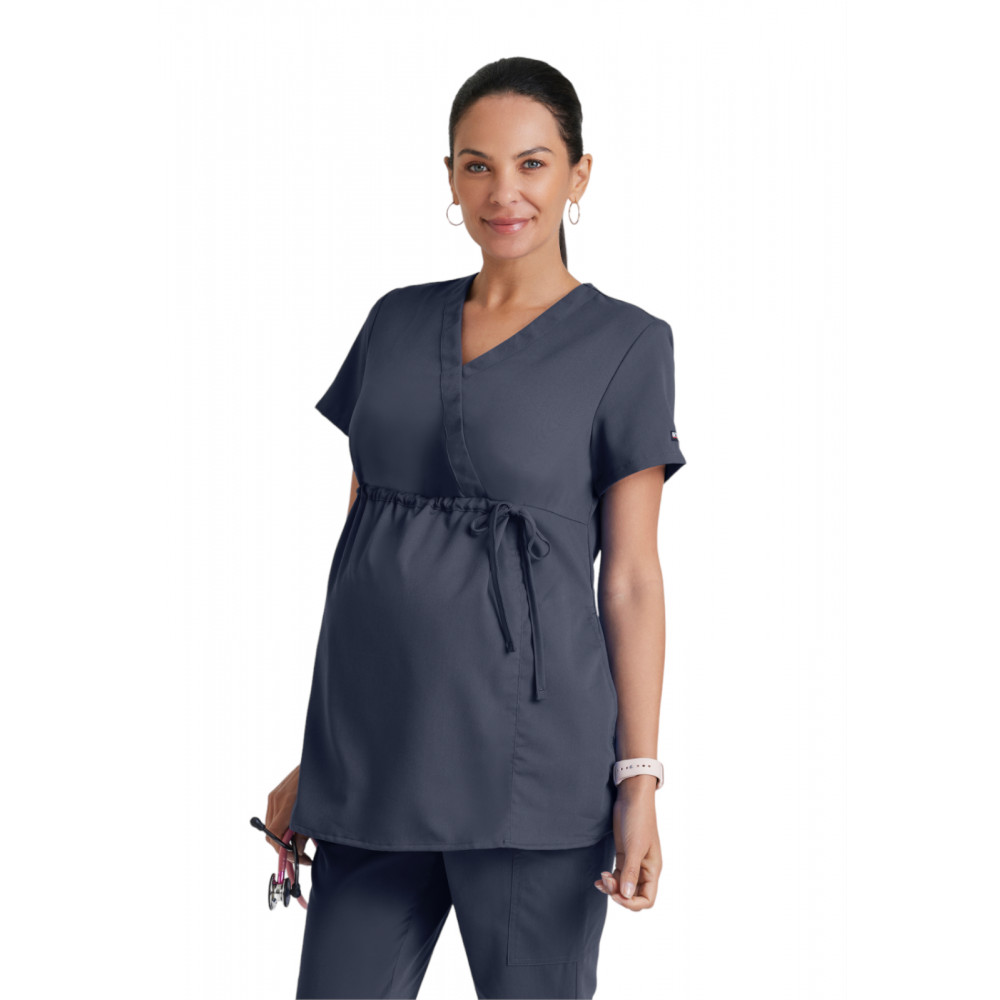 Grey's Anatomy Classic - Women's Two-Pocket Mock Wrap Lilah Maternity Scrub Top