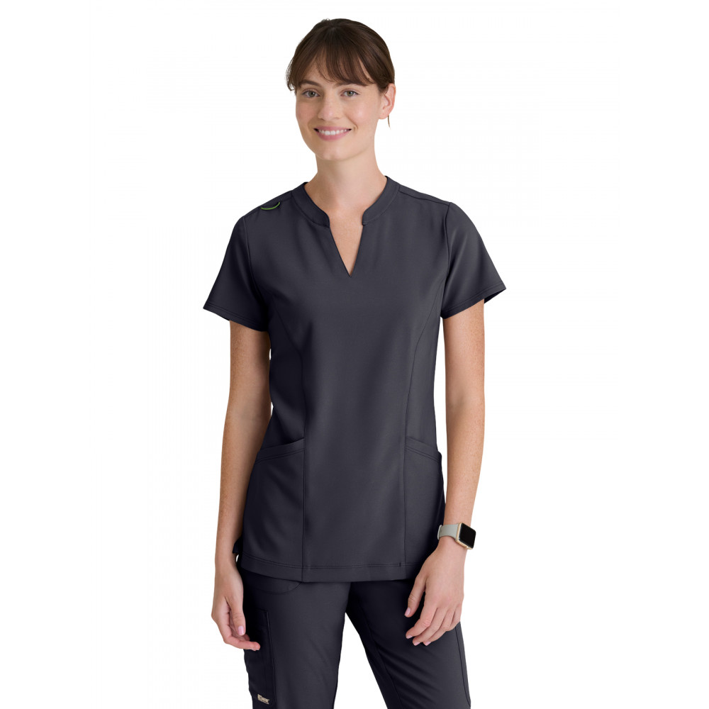 Grey's Anatomy Evolve Stretch - Women's Two Pocket Notch Sky Scrub Top