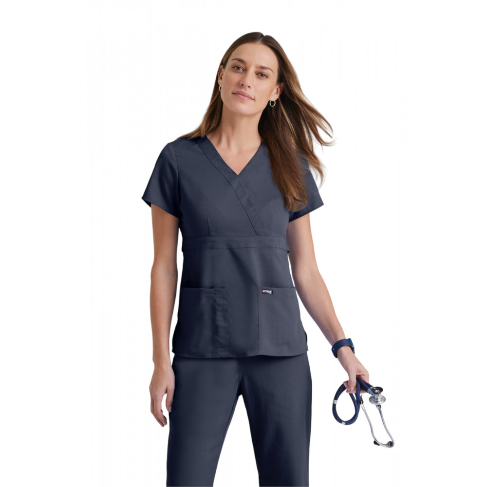 Grey's Anatomy Classic - Women's Two-Pocket Mock Wrap Riley Scrub Top Grey's Anatomy Classic - Women's Two-Pocket Mock Wrap Riley Scrub Top