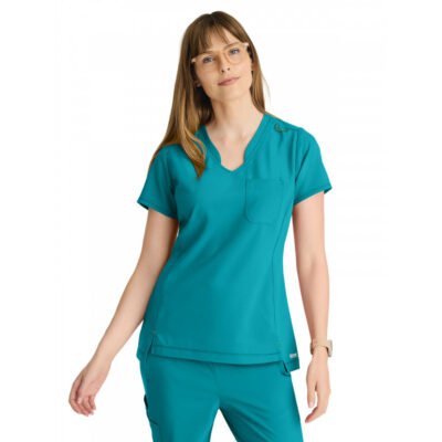 Grey's Anatomy Evolve Stretch - Women's One-Pocket Banded V-Neck Sway Scrub Top