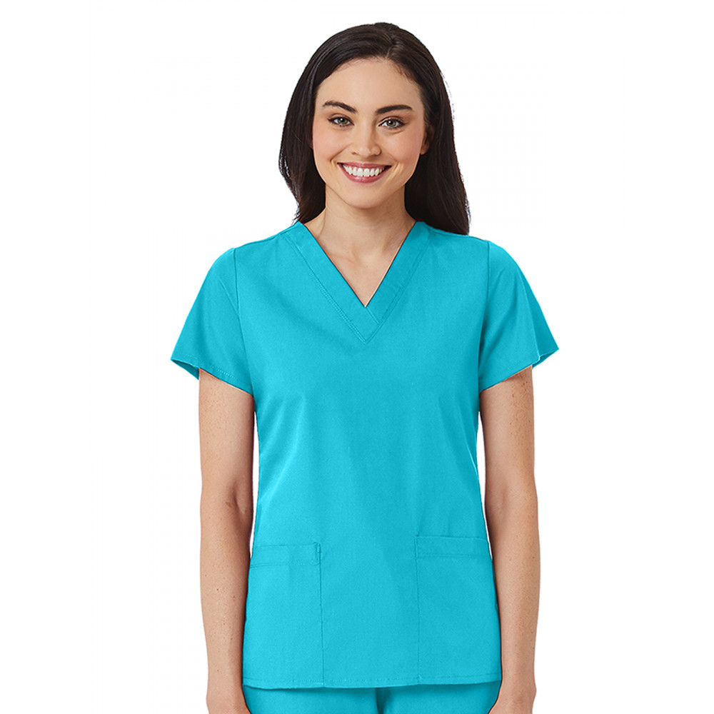 Maevn - Red Panda - Women's V-Neck Two Pocket Top