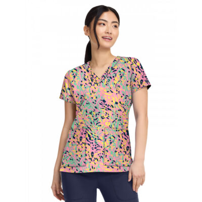 Med Couture - Prints - Women's 2-Pocket V-Neck Print Top