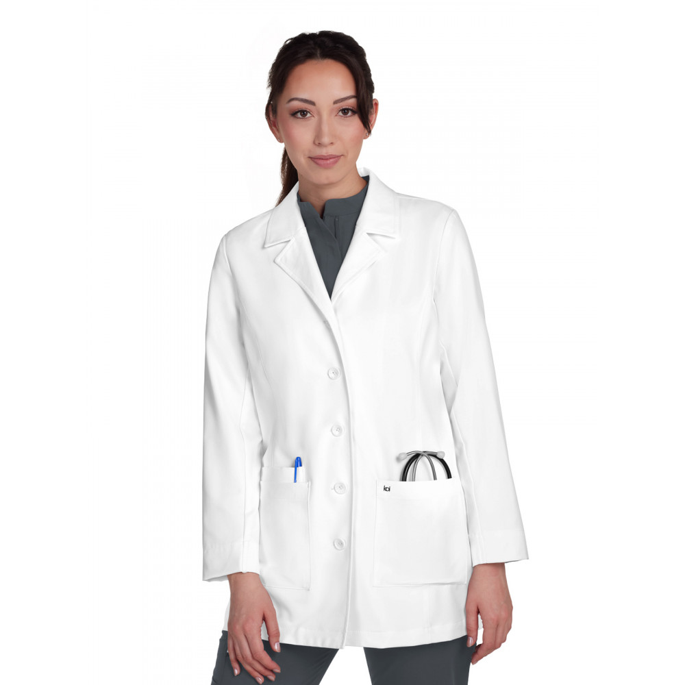 koi - Essentials - Women's Three-Pocket Button-Front 31.5" Hema Lab Coat koi - Essentials - Women's Three-Pocket Button-Front 31.5" Hema Lab Coat