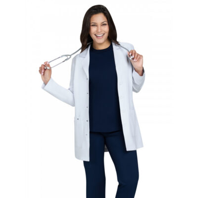 koi - Essentials - Womens Three-Pocket Water Repellent 32" Connect Lab Coat
