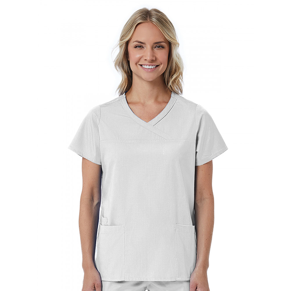 Maevn - Red Panda - Women's Three-Pocket Curved Mock Wrap Top Maevn - Red Panda - Women's Three-Pocket Curved Mock Wrap Top