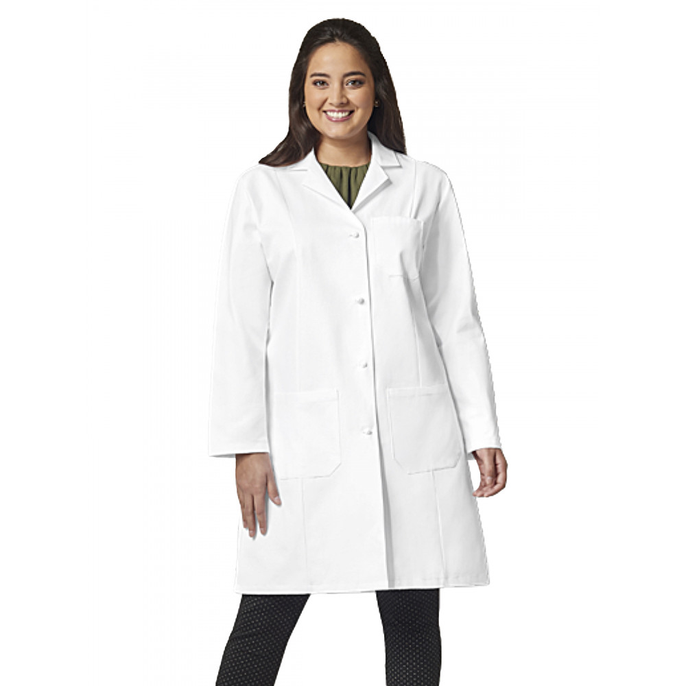 Fashion Seal Lab Coats - Women's Three-Pocket 39" Full-Length Knot Button Lab Coat Fashion Seal Lab Coats - Women's Three-Pocket 39" Full-Length Knot Button Lab Coat