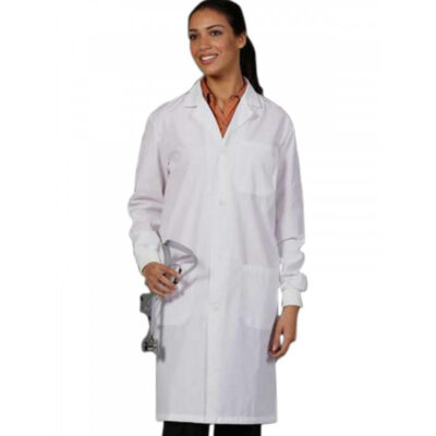 Fashion Seal - Unisex Three-Pocket 40" Cuff-Sleeve Full-Length Lab Coat