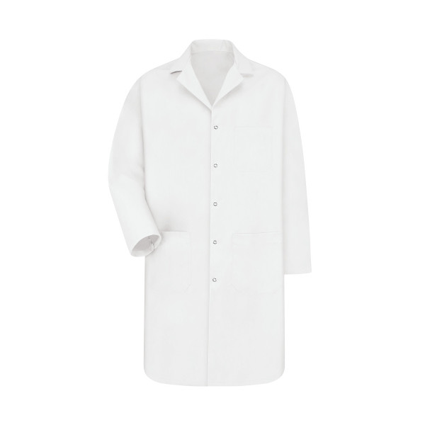Red Kap Healthcare - Men's Three-Pocket Gripper-Front 41.5" Full-Length Lab Coat Red Kap Healthcare - Men's Three-Pocket Gripper-Front 41.5" Full-Length Lab Coat