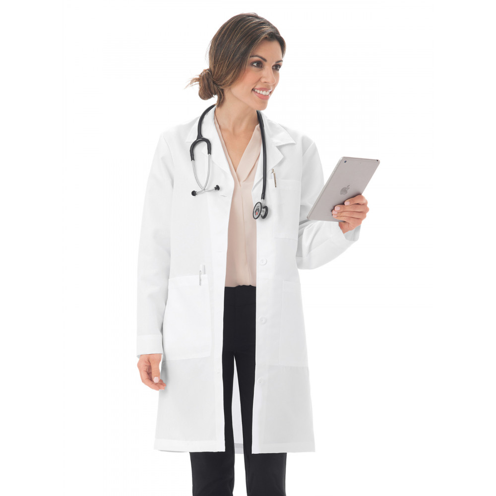 Meta Labwear - Women's Five-Pocket 37" Full-Length Long Lab Coat Meta Labwear - Women's Five-Pocket 37" Full-Length Long Lab Coat