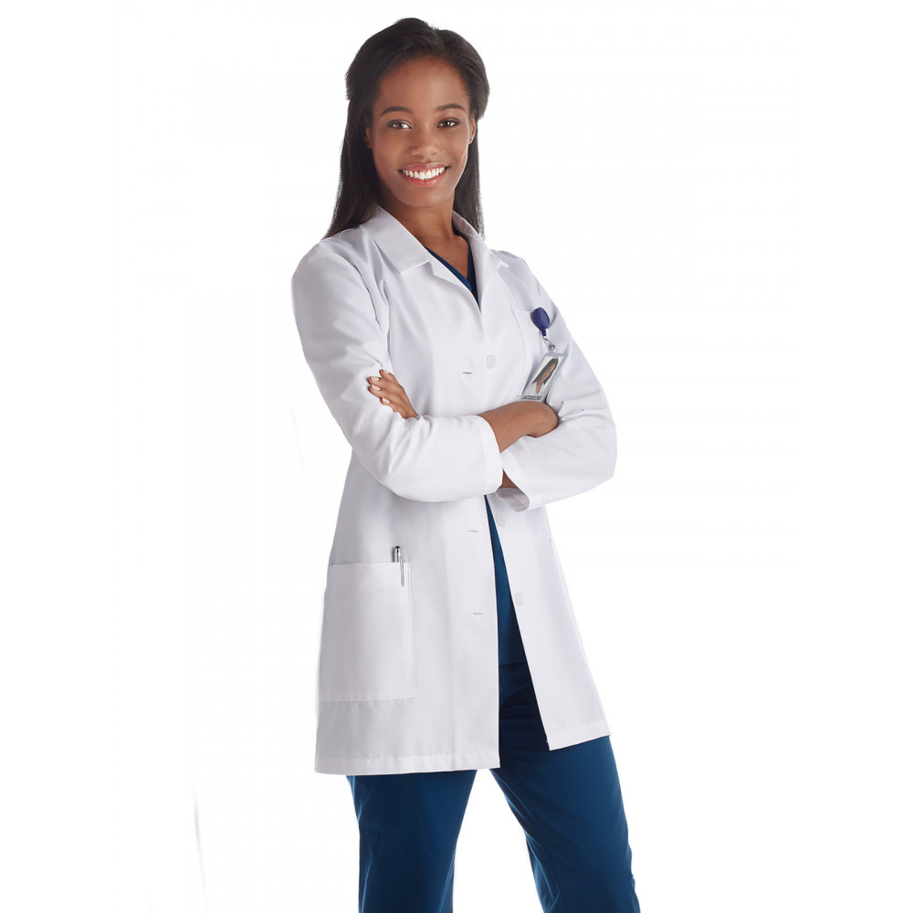 Meta Labwear - Women's Three-Pocket 33" Slim Mid-Length Lab Coat Meta Labwear - Women's Three-Pocket 33" Slim Mid-Length Lab Coat