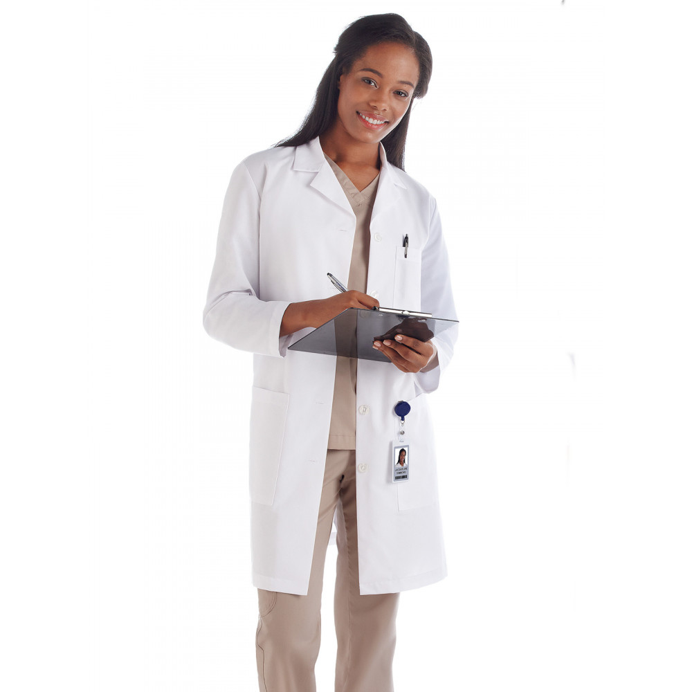 Meta Labwear - Women's Three-Pocket 37" Full-Length Lab Coat Meta Labwear - Women's Three-Pocket 37" Full-Length Lab Coat