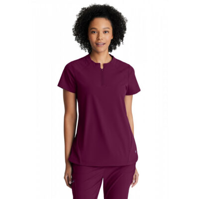 Barco One - Women's Two-Pocket Banded Zip-Collar Flux Scrub Top