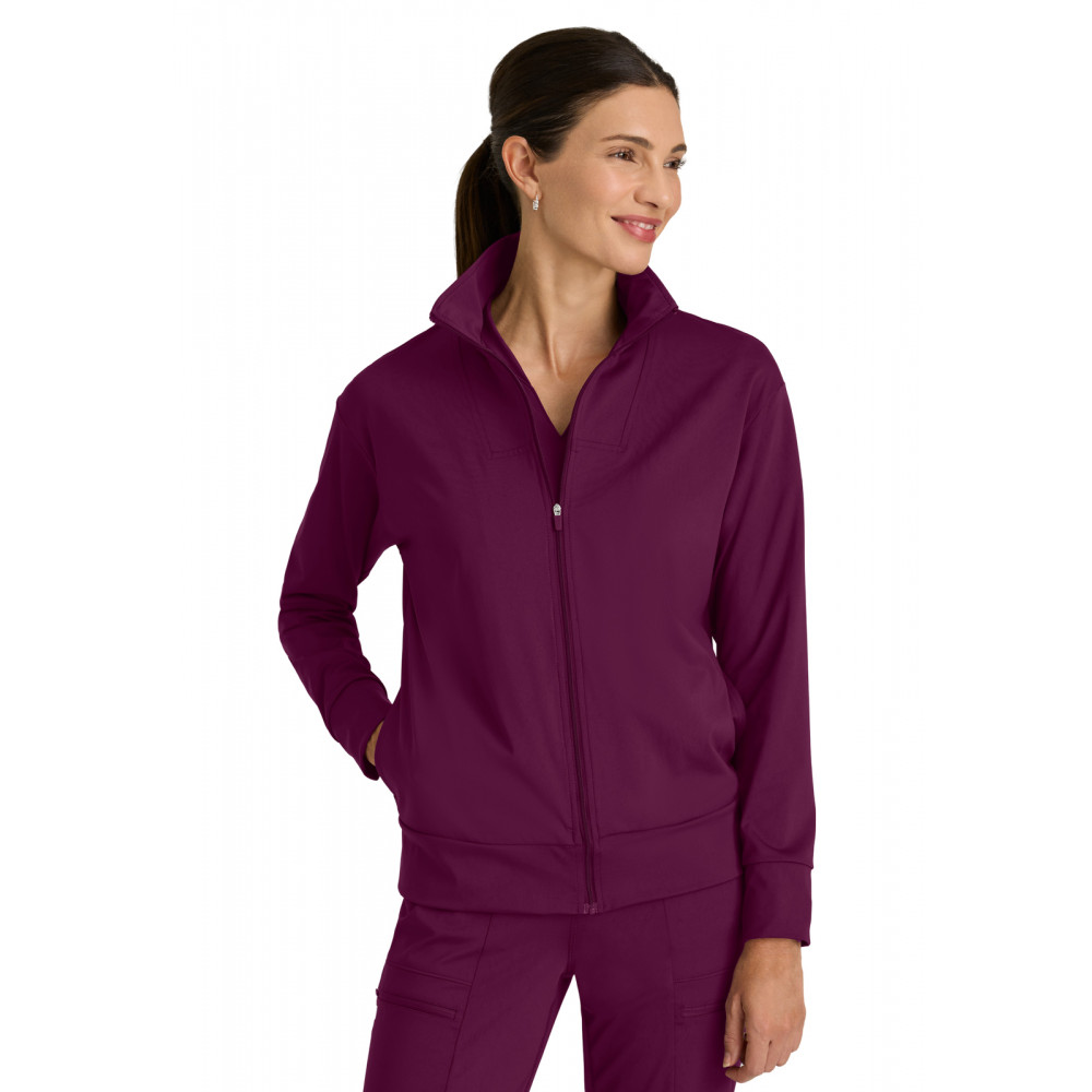 Grey's Anatomy Knit Stretch - Women's Four-Pocket Ease Warm-Up Scrub Jacket