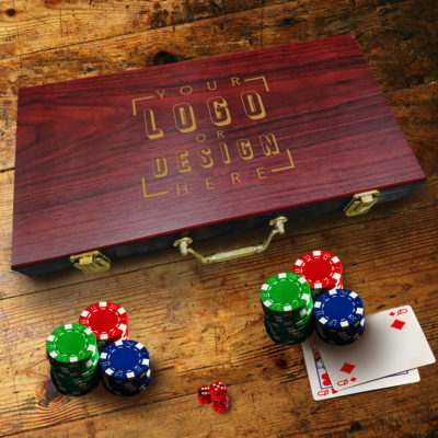 Personalized Rosewood Poker Chip Set