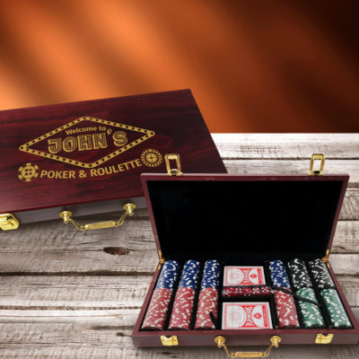 Personalized Casino Rosewood Poker Chip Set